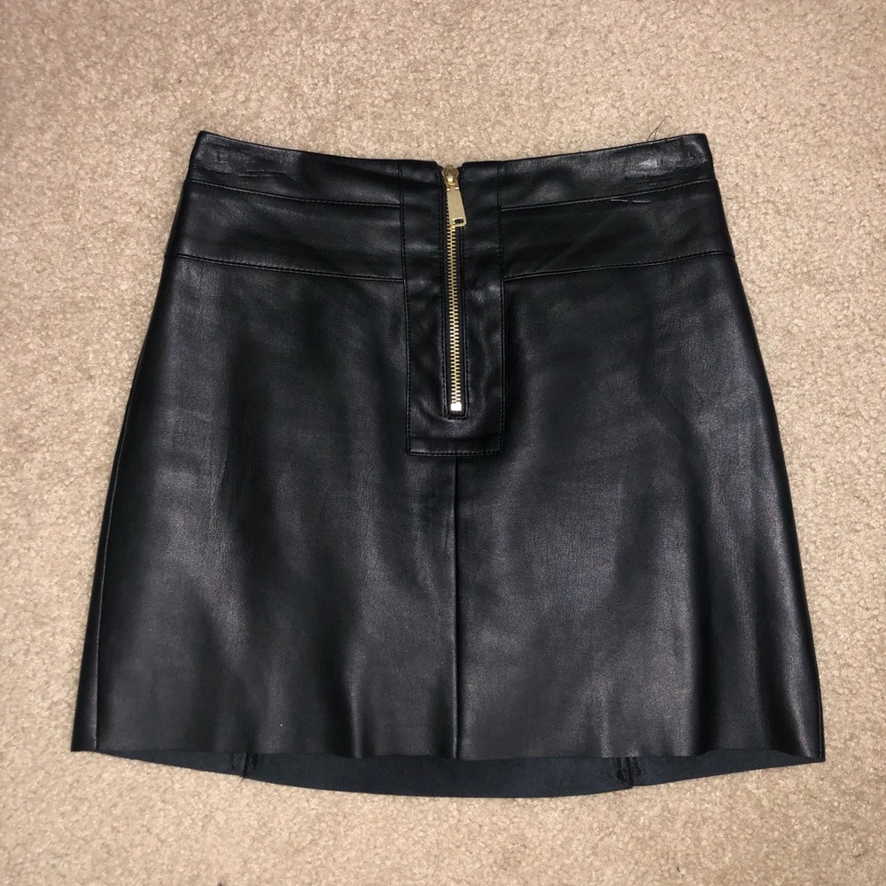 leather mini skirt